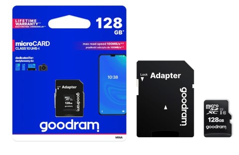 GOODRAM Karta Pamięci MicroSDXC 128GB CL10 UHS I + Adapter GOODRAM Karta Pamięci MicroSDXC 128GB CL10 UHS I + Adapter