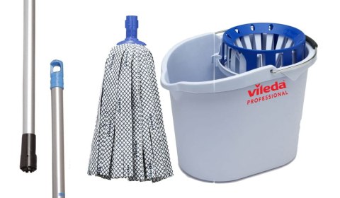 Zestaw Supermop wiadro & wyciskarka + Kij do SuperMop + Wkład antybakteryjny SuperMop Ag niebieski Zestaw Supermop wiadro & wyciskarka + Kij do SuperMop + Wkład antybakteryjny SuperMop Ag niebieski