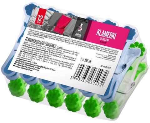 AZ Klamerki do bielizny silikonowe 12 sztuk AZ Klamerki do bielizny silikonowe 12 sztuk