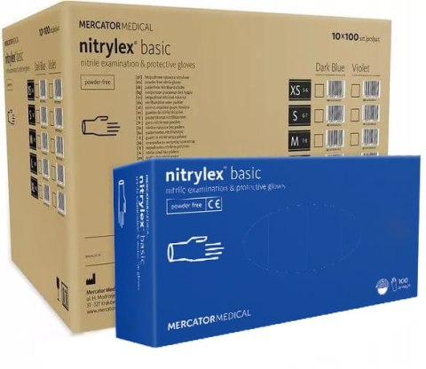 Rękawice Nitrylowe 100 szt. Nitrylex Basic Dark Blue - 10 kpl. (L 8-9) Rękawice Nitrylowe 100 szt. Nitrylex Basic Dark Blue - 10 kpl. (L 8-9)