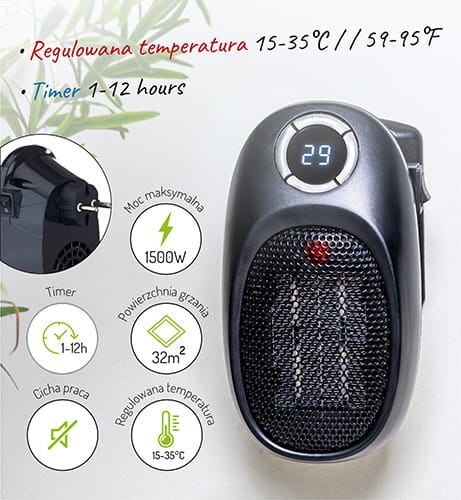 Termowentylator - Easy Heater 1500W ADLER AD 7726 Termowentylator - Easy Heater 1500W ADLER AD 7726