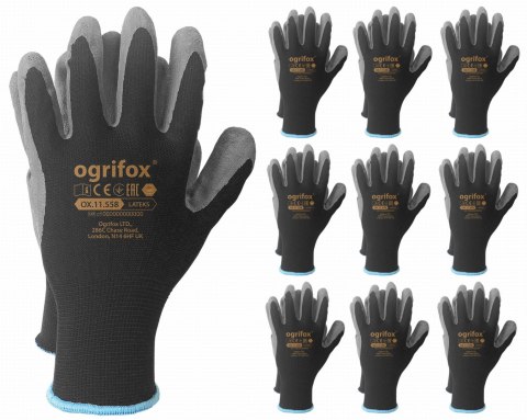 Rękawice robocze / Czarne / OX-LATEKS_BS - 100 Par (7 - S) Rękawice robocze / Czarne / OX-LATEKS_BS - 100 Par (7 - S)