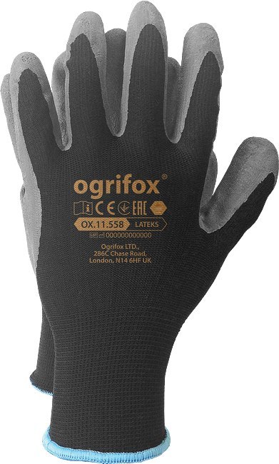 Rękawice robocze / Czarne / OX-LATEKS_BS - 240 Par (10 - XL) Rękawice robocze / Czarne / OX-LATEKS_BS - 240 Par (10 - XL)