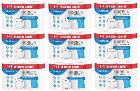 Ręcznik papierowy 2R HORECA COMFORT+ typ 500/16 100m 2W (1+1) - 18 Rolek Ręcznik papierowy 2R HORECA COMFORT+ typ 500/16 100m 2W (1+1) - 18 Rolek