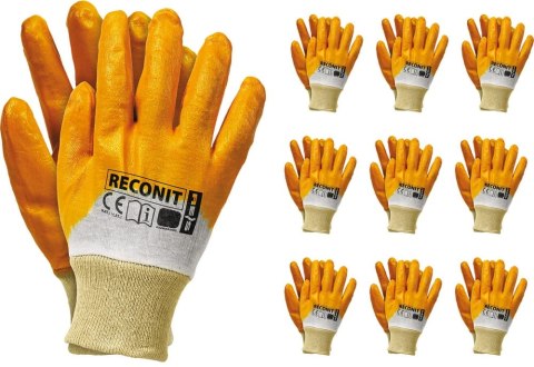Rękawice robocze / Pomarańczowe / RECONIT - 10 Par (9 - L) Rękawice robocze / Pomarańczowe / RECONIT - 10 Par (9 - L)