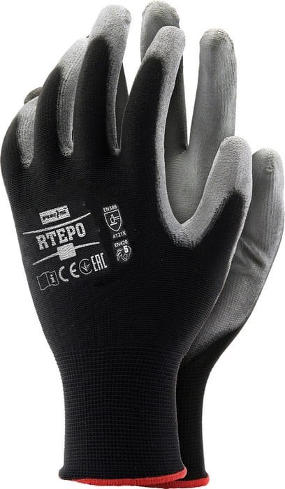 Rękawice robocze / czarno-szare / RTEPO_BS - 240 Par (10 - XL) Rękawice robocze / czarno-szare / RTEPO_BS - 240 Par (10 - XL)