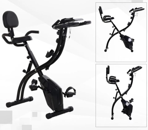 Rower Stacjonarny 2w1 Składany Magnetyczny Czarny PAKO A90-196