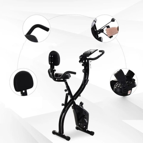 Rower Stacjonarny 2w1 Składany Magnetyczny Czarny PAKO A90-196