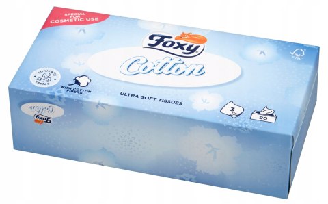 Chusteczki Higieniczne FOXY COTTON Box 90 szt. - 1 op. Chusteczki Higieniczne FOXY COTTON Box 90 szt. - 1 op.