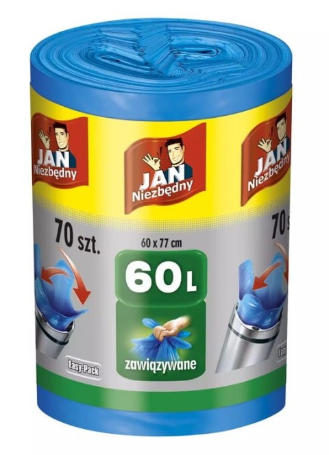 Jan Niezbędny Worki HD Easy-pack Niebieskie 60L 70szt. Jan Niezbędny Worki HD Easy-pack Niebieskie 60L 70szt.