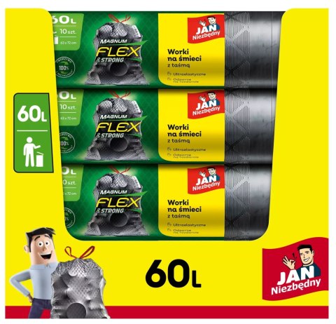 Jan Niezbędny Worki LD Magnum Flex Taśma 60L 10szt. - 1 op. Jan Niezbędny Worki LD Magnum Flex Taśma 60L 10szt. - 1 op.