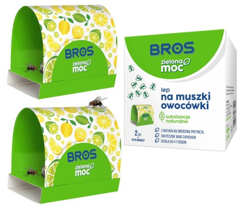 BROS - Zielona Moc lep na muszki owocówki 2 szt. BROS - Zielona Moc lep na muszki owocówki 2 szt.