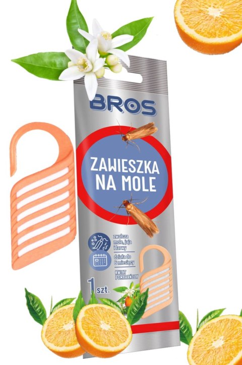 BROS - zawieszka na mole kwiat pomarańczy - 1 szt. BROS - zawieszka na mole kwiat pomarańczy - 1 szt.
