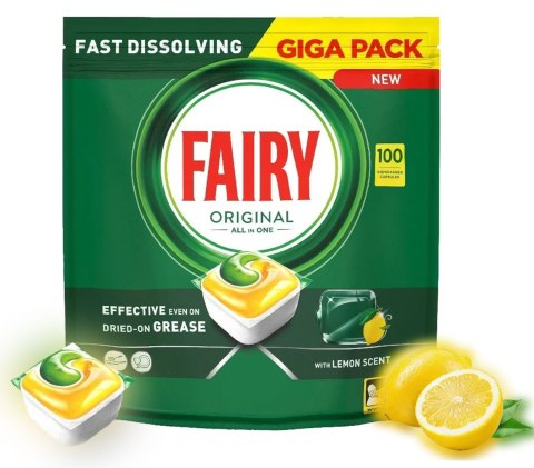 FAIRY Kapsułki Do Zmywarki All in One Lemon 100 szt. FAIRY Kapsułki Do Zmywarki All in One Lemon 100 szt.