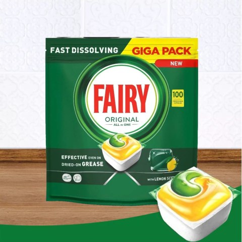 FAIRY Kapsułki Do Zmywarki All in One Lemon 100 szt. FAIRY Kapsułki Do Zmywarki All in One Lemon 100 szt.