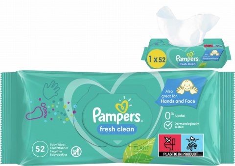 PAMPERS Chusteczki Nawilżane Fresh Clean 52 szt. - 1 op. PAMPERS Chusteczki Nawilżane Fresh Clean 52 szt. - 1 op.