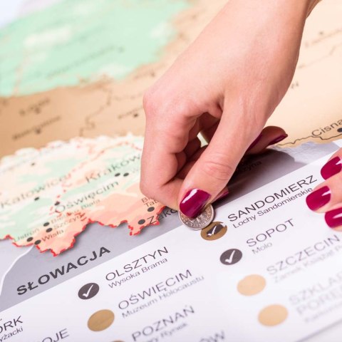 Mapa Odkrywcy Polska plakat ZDRAPKA w tubie duża Mapa Odkrywcy Polska plakat ZDRAPKA w tubie duża