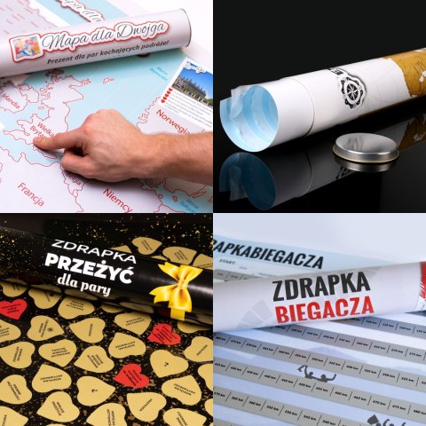 Mapa Odkrywcy Polska plakat ZDRAPKA w tubie duża Mapa Odkrywcy Polska plakat ZDRAPKA w tubie duża
