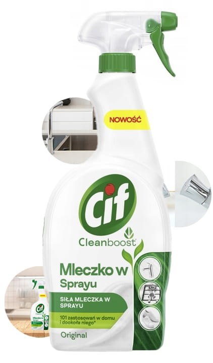 CIF Cleanboost Mleczko W Sprayu Do Czyszczenia 750ml CIF Cleanboost Mleczko W Sprayu Do Czyszczenia 750ml