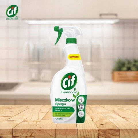 CIF Cleanboost Mleczko W Sprayu Do Czyszczenia 750ml CIF Cleanboost Mleczko W Sprayu Do Czyszczenia 750ml