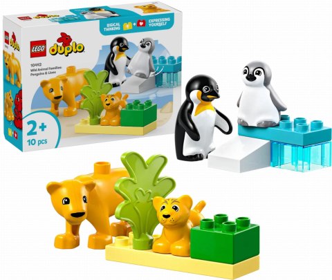 10442 - LEGO DUPLO - Rodziny dzikich zwierząt: pingwiny i lwy 10442 - LEGO DUPLO - Rodziny dzikich zwierząt: pingwiny i lwy