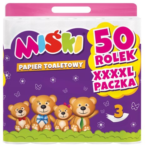 Papier toaletowy 50R MIŚKI 3W - 100 Rolek Papier toaletowy 50R MIŚKI 3W - 100 Rolek