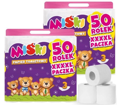 Papier toaletowy 50R MIŚKI 3W - 150 Rolek Papier toaletowy 50R MIŚKI 3W - 150 Rolek