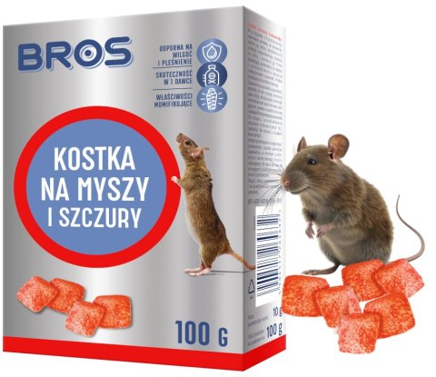 BROS - kostka na myszy i szczury 100g BROS - kostka na myszy i szczury 100g