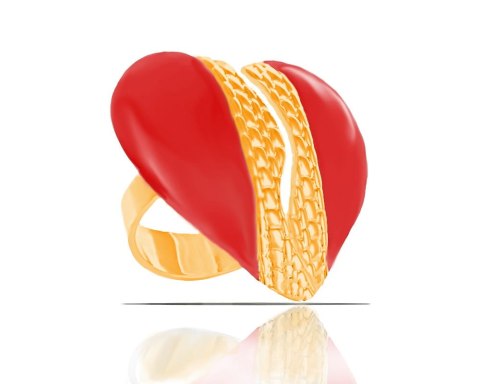 Pierścionek dwie połówki serc z kolekcji Heart Harmony (R23/ZIM/33/3AU) Pierścionek dwie połówki serc z kolekcji Heart Harmony (R23/ZIM/33/3AU)