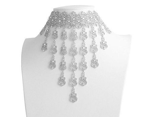 Posrebrzany, ażurowy choker (C22/VIP/65AG) Posrebrzany, ażurowy choker (C22/VIP/65AG)