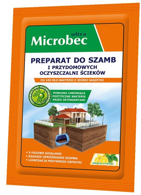 BROS - Microbec ULTRA 25g zapach cytryny - preparat do szamb - 1 szt. BROS - Microbec ULTRA 25g zapach cytryny - preparat do szamb - 1 szt.