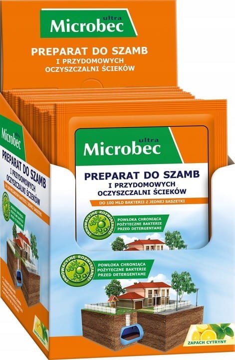 BROS - Microbec ULTRA 25g zapach cytryny - preparat do szamb - 18 szt. BROS - Microbec ULTRA 25g zapach cytryny - preparat do szamb - 18 szt.