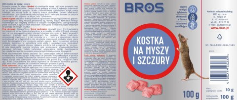 BROS - kostka na myszy i szczury 100g BROS - kostka na myszy i szczury 100g