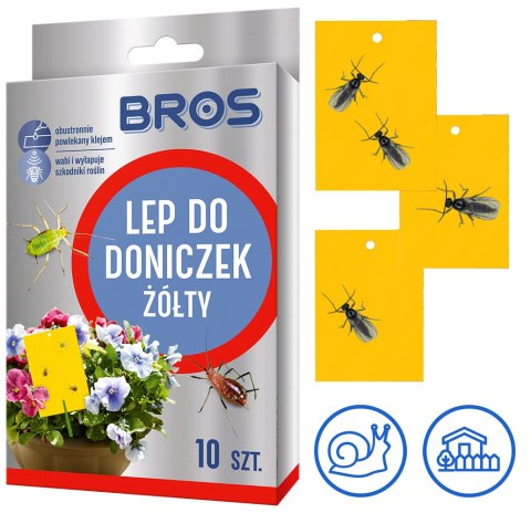 BROS - lep do doniczek żółty 10szt BROS - lep do doniczek żółty 10szt