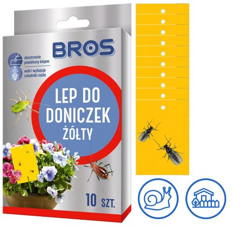 BROS - lep do doniczek żółty 10szt BROS - lep do doniczek żółty 10szt