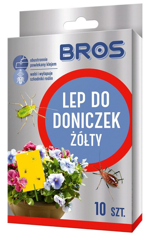 BROS - lep do doniczek żółty 10szt BROS - lep do doniczek żółty 10szt
