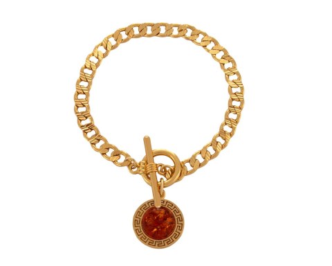 Bransoletka z bursztynem otoczonym drogą grecką z kolekcji Amber (B24/TYN/07AU) Bransoletka z bursztynem otoczonym drogą grecką z kolekcji Amber (B24/TYN/07AU)
