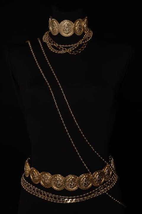 Choker z boginią Kala z kolekcji Black and Gold (C23/FSH/35AU)