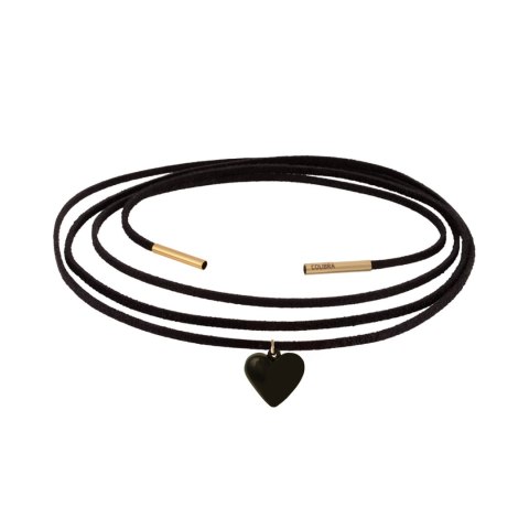 Czarny choker z czarnym, pękatym serduszkiem, wiązany z przodu (C24/WIO/05/2AU) Czarny choker z czarnym, pękatym serduszkiem, wiązany z przodu (C24/WIO/05/2AU)