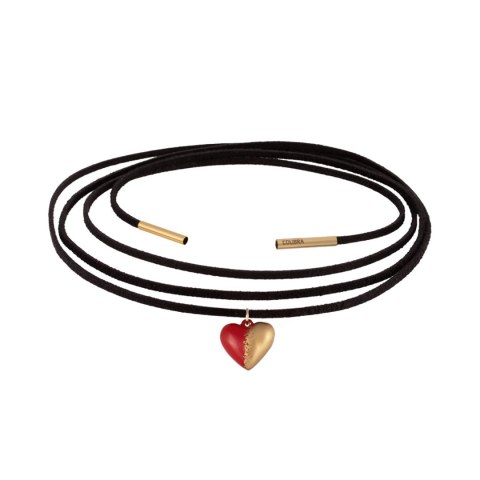 Czarny choker z czerwono złotym serduszkiem, wiązany z przodu (C24/WIO/05/3AU) Czarny choker z czerwono złotym serduszkiem, wiązany z przodu (C24/WIO/05/3AU)