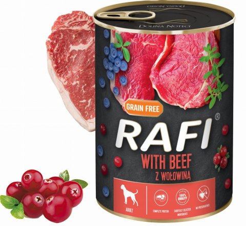 Karma Mokra Dla Psów RAFI z Wołowiną, Borówką i Żurawiną 400g - 12 szt. Karma Mokra Dla Psów RAFI z Wołowiną, Borówką i Żurawiną 400g - 12 szt.