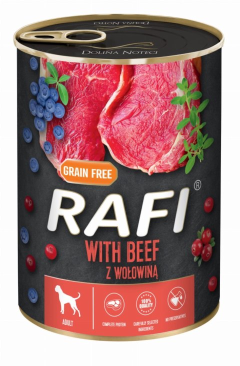 Karma Mokra Dla Psów RAFI z Wołowiną, Borówką i Żurawiną 400g - 12 szt. Karma Mokra Dla Psów RAFI z Wołowiną, Borówką i Żurawiną 400g - 12 szt.