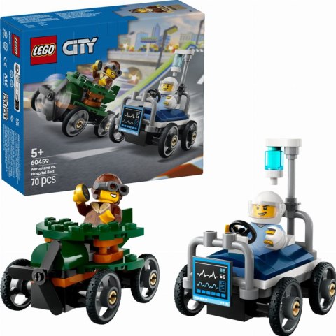 60459 - LEGO City - Zestaw wyścigówek: samolot kontra łóżko szpitalne 60459 - LEGO City - Zestaw wyścigówek: samolot kontra łóżko szpitalne
