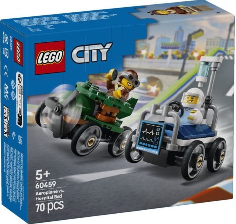 60459 - LEGO City - Zestaw wyścigówek: samolot kontra łóżko szpitalne 60459 - LEGO City - Zestaw wyścigówek: samolot kontra łóżko szpitalne