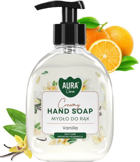 AURA Care Mydło Do Rąk Kremowe Wanilia 300 ml Z Dozownikiem AHS-001-003 AURA Care Mydło Do Rąk Kremowe Wanilia 300 ml Z Dozownikiem AHS-001-003