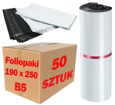 Foliopaki Kurierskie Białe B5 190x250mm - 50 szt.