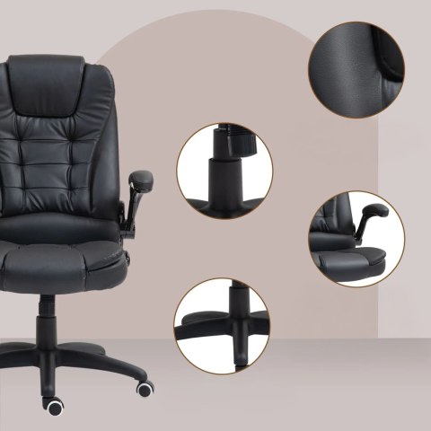 Fotel Biurowy Ze Składanymi Podłokietnikami i Funkcją Odchylania Czarny PAKO 921-731V81BK