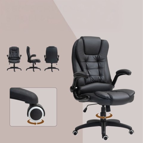 Fotel Biurowy Ze Składanymi Podłokietnikami i Funkcją Odchylania Czarny PAKO 921-731V81BK