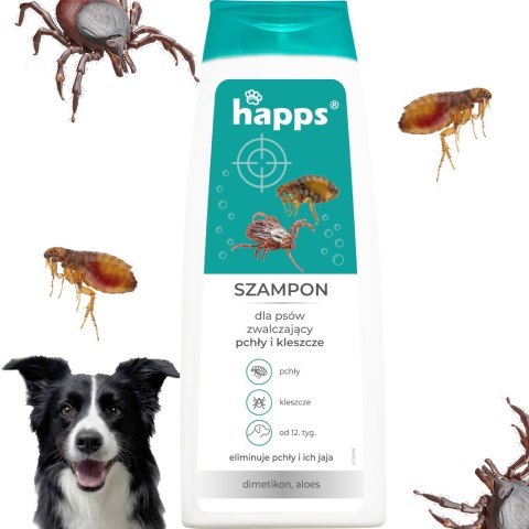 HAPPS - szampon dla psów na pchły i kleszcze 250ml HAPPS - szampon dla psów na pchły i kleszcze 250ml