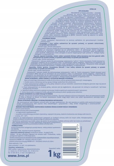 BROS - Vitrol GB zwalcza ślimaki 1kg BROS - Vitrol GB zwalcza ślimaki 1kg